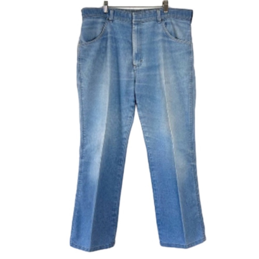 WRANGLER High Rise Retro Light Wash Trousers Jeans 36